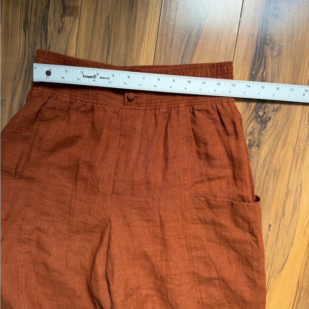 Mineral 100% linen in orange/brown women’s  Pants - Picture 6 of 8